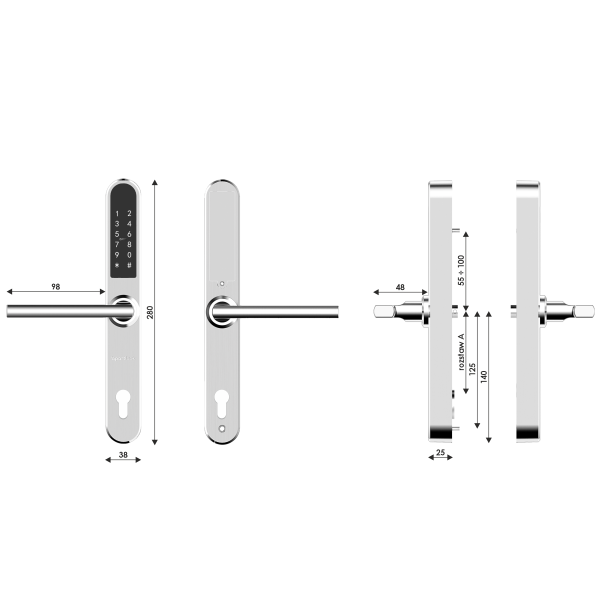 Zamek do apartamentów Apartlock P1 na wkładkę, rozstaw 92 mm