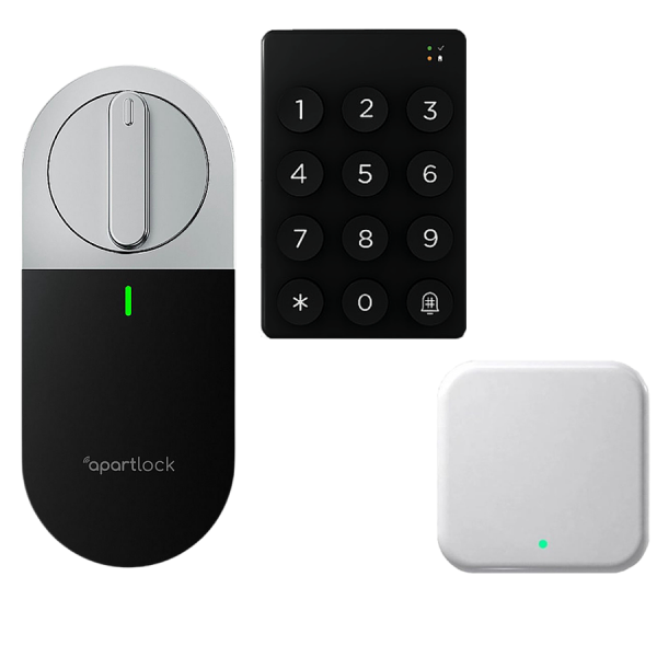 Inteligentny zamek do drzwi Apartlock P6 + bramka Wi-Fi + klawiatura