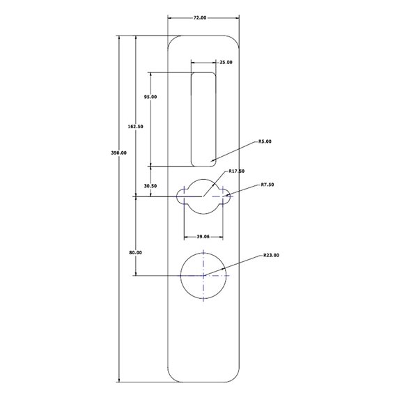 Maskownica do zamków Apartlock A2 i P2 rozstaw 72 mm