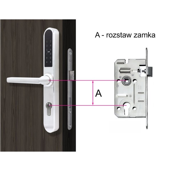 Zamek do apartamentów Apartlock P1 na wkładkę, rozstaw 72 mm